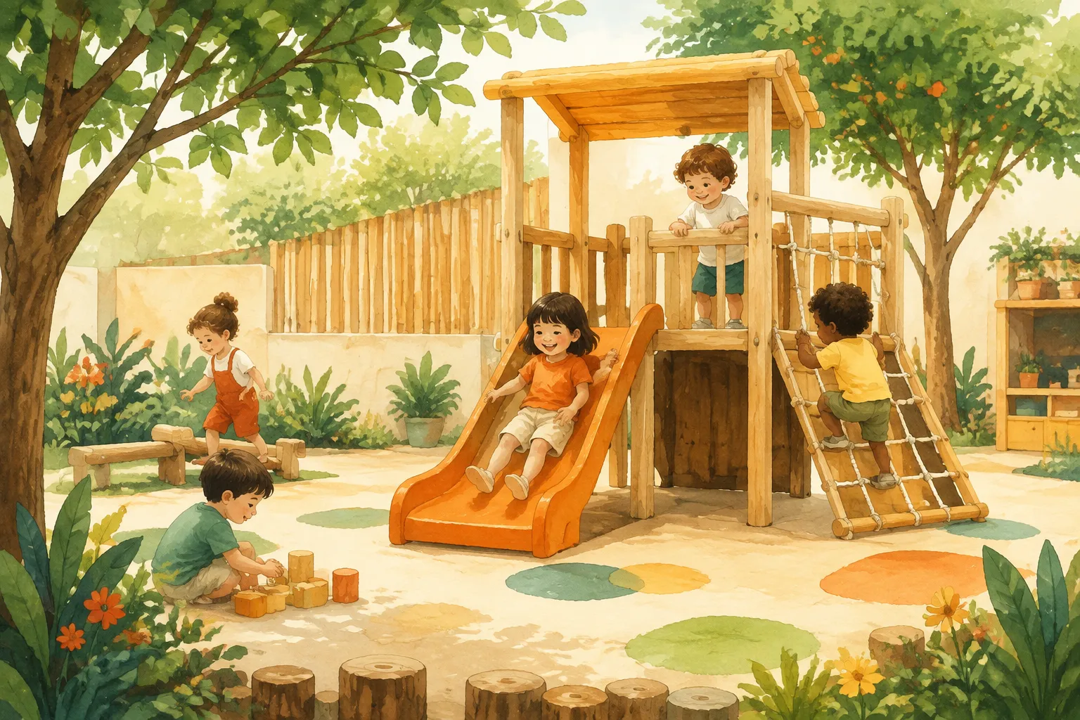 Ilustração representativa: Parque infantil.